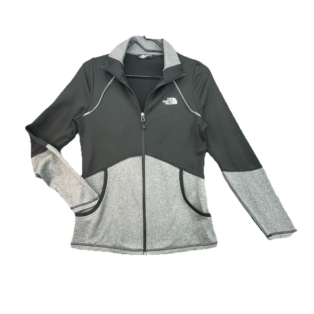 The‎ North Face Women Small Soft Shell Black Gray Fleece Jacket